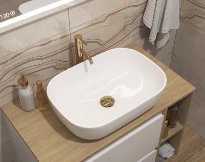 Умывальник накладной Cersanit MODUO 50 SQUARE на столешницу, 0 отв., белый A63570