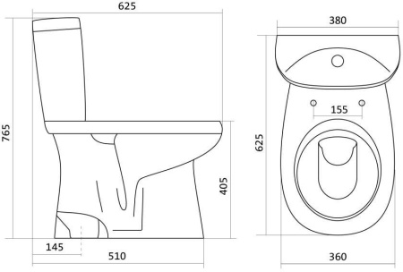 Унитаз-компакт Santek Анимо, белый 1WH110038