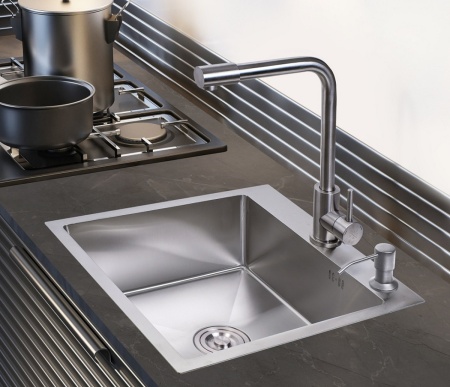 Кухонная мойка PMC + корзина раздвижная + дозатор врезной MR-5050