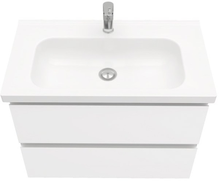 Тумба подвесная Laparet ELECTRA 80 с умывальником Creavit Ideal 80 белый глянец (LE-WCAB-80-01+ID080-00CB00E-0000)