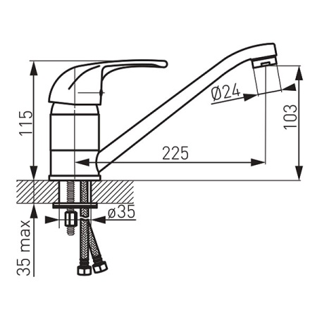 Смеситель для кухни Ferro Vasto, хром BVA4. Распродажа