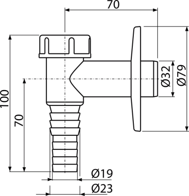 Сифон для стиральной машины наружный, белый AlcaPlast APS2-BL-01