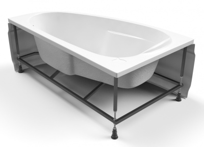 Ванна акриловая асимметричная левая с ножками и панелью Cersanit JOANNA NEW белая 140х90 (S301-165+S401-102)