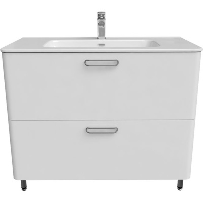 Тумба с умывальником напольная Iddis Brick 100, белая BRI10WFi95K. Акция