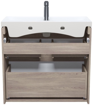 Тумба с умывальником Iddis Zodiac ZOD8ABFi95K, белая/под дерево