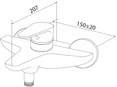 Смеситель для ванны AM.PM Inspire F5010000 хром. Распродажа