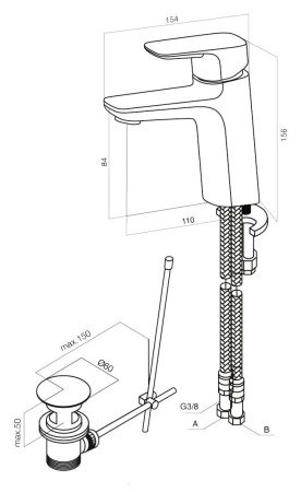 Смеситель для умывальника AM.PM Spirit F7082100 хром