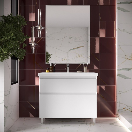 Тумба напольная Laparet Vitrum 80 с умывальником Cerastyle Elite 80 белый матовый (LV-WFCAB-80-11+VB032M22U00)