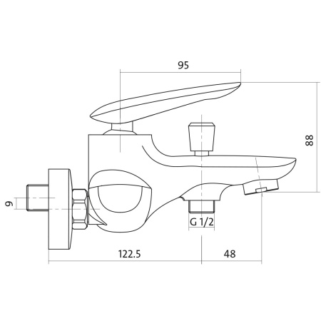 Смеситель для ванной Cersanit MAYO однорычажный. Распродажа