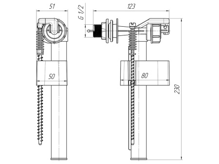 Арматура боковая Ани Пласт WC5050