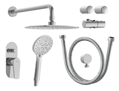 Душевая система встраиваемая (смеситель стандартный) 5 режимов шланг 150 металл Cersanit Moduo 64087