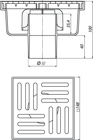 Трап вертикальный Ани Пласт нерегулируемый с выпуском 50 мм TA5210