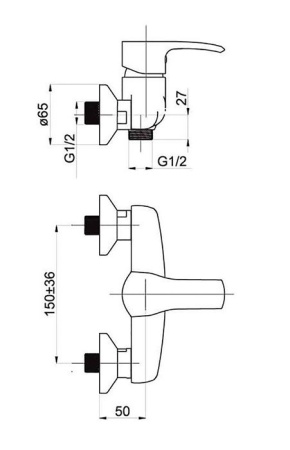 Смеситель для душа Rubineta Artis-12/K (N)