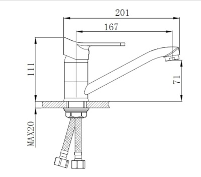 Смеситель для кухни PMC SL137-004F-15