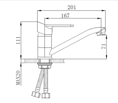 Смеситель для кухни PMC SL137-004F-15