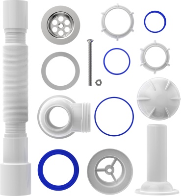 Сифон для умывальника Aquant Standart, белый S2015-35-MR