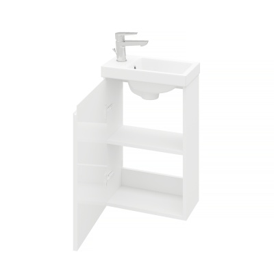 Тумба подвесная Laparet Optimum 40 с умывальником Cersanit Como 40 белый глянец LO-WCAB-40-01L+S-UM-COM40/1-w