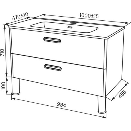 Тумба с умывальником напольная Iddis Brick 100, белая BRI10WFi95K. Акция