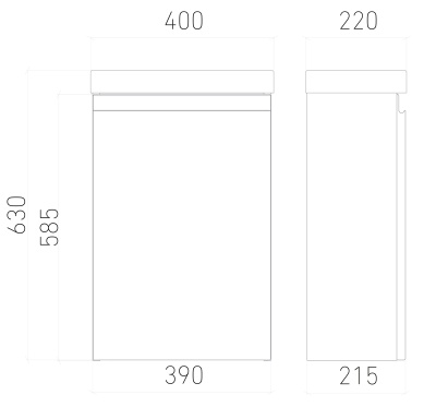 Тумба подвесная Laparet Optimum 40 с умывальником Cersanit Moduo 40 белый глянец LO-WCAB-40-01R+S-UM-MOD40/1