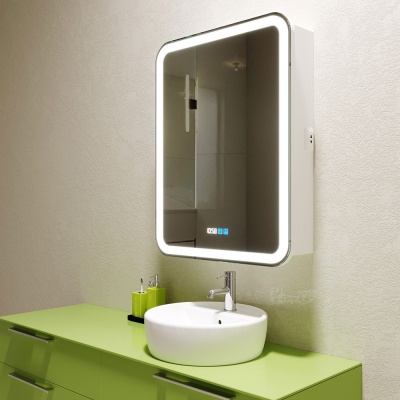 Зеркало-шкаф Silver Mirrors Фиджи 60 (600х800 R-78) правый, часы LED-00002363 Зеркало-шкаф Silver Mirrors Фиджи 60 (600х800 R-78) правый, часы LED-00002363