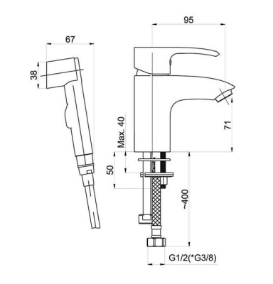Смеситель для умывальника Rubineta Artis-17 (N)