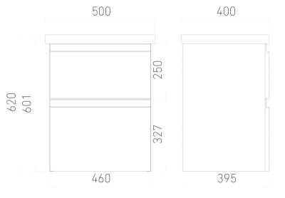 Тумба подвесная Laparet Optimum 50 с умывальником Cersanit Como 50 белый глянец LO-WCAB-50-01+S-UM-COM50/1-w