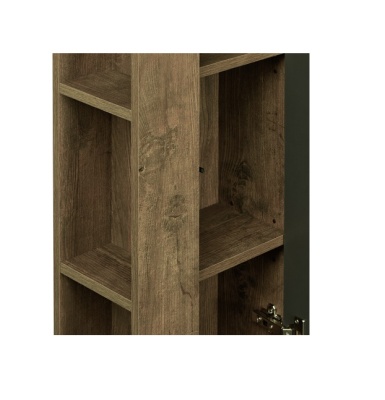 Шкаф-полупенал для ванной подвесной Акватон Терра, дуб Кантри/антрацит 1A247503TEKA0