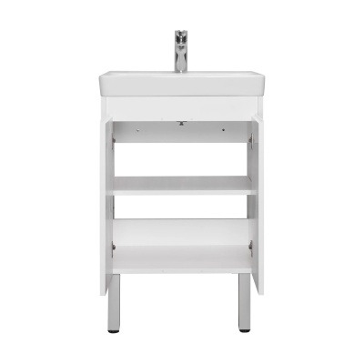 Тумба под умывальник Акватон Сканди Doors 55 с умывальником Адриана 55, белый 1A2788K0SD010