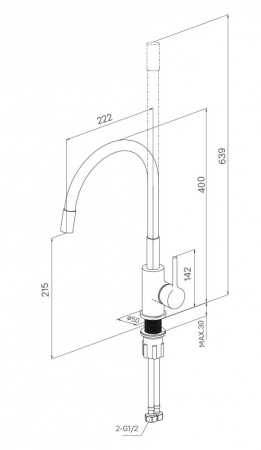 Смеситель для кухни гибкий Milardo Meal, черный M01BL0FM05