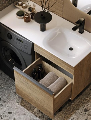 Тумба подвесная с умывальником Aqwella Terra TER01051DB R, дуб балтийский