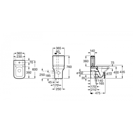 Унитаз компакт Roca Dama-N с сиденьем микролифт