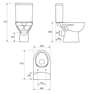 Унитаз подвесной Cersanit Parva new clean on с микролифтом