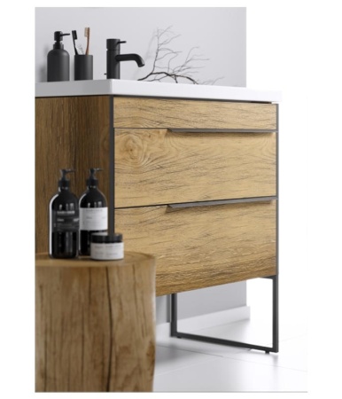 Тумба под умывальник Aqwella Fargo с умывальником Фостер 1000, дуб балтийский FRG0110DB+4640021065204