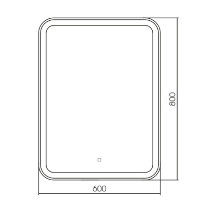 Зеркало Silver Mirror Malta-Lite 600х800 (открытая LED-подсветка, сенсорный выкл.)