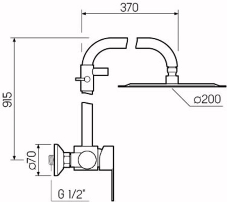 Смеситель для душа PMC SUS124-003DK-2