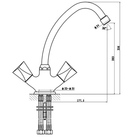 Смеситель для кухни Gross Aqua Trio 6015029С-B03