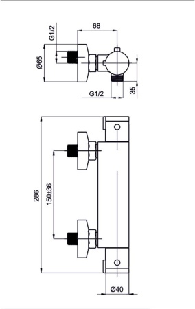 Смеситель для душа Rubineta Thermo 12