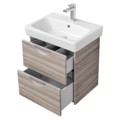 Тумба Акватон Сильва 60 с умывальником Нео 60, дуб фьорд (1A211801SIW60+1WH302186)