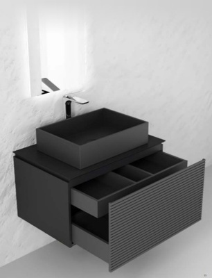 Тумба подвесная Jorno Stone 100 антрацит Stn.01.100/P/A/JR