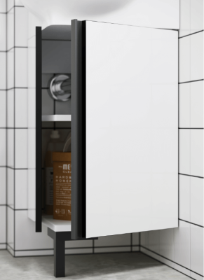 Тумба угловая Aqwella Porto под умывальник Дельта белый/черный POR0104WB