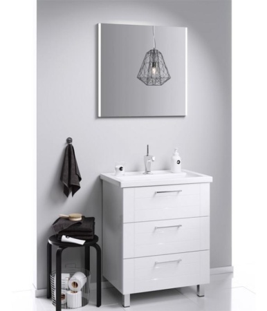 Тумба под умывальник на ножках Aqwella Манчестер с умывальником Фостер 700, белый MAN01073+4620008197746