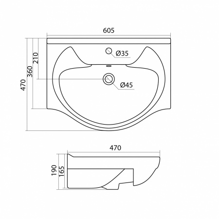 Тумба IDEA Нова Рио 60 с умывальником Байкал-60