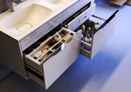 Тумба подвесная в две стороны AQWELLA Malaga Т12/CD с умывальником Malaga 1200 Duet (Mal.01.12/CD+Mal.01.12/W)