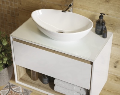 Умывальник накладной Cersanit MODUO 55 LEAF на столешницу, 0 отв., белый A63571