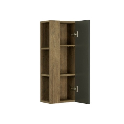 Шкаф-полупенал для ванной подвесной Акватон Терра, дуб Кантри/антрацит 1A247503TEKA0