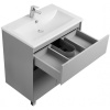 Тумба под умывальник Акватон Форест 75 с умывальником Акватон Элина 75, туманный серый 1A2783V0FR4D0