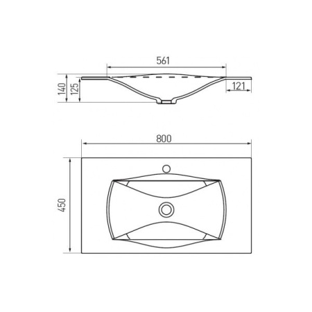 Умывальник Акватон Блент 80