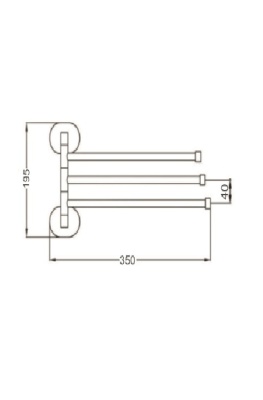 Держатель для полотенец поворотный тройной PMC A1025