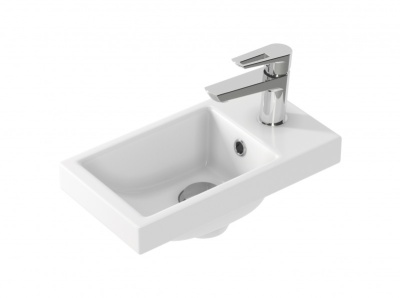 Тумба подвесная Laparet Optimum 40 с умывальником Cersanit Moduo 40 белый глянец LO-WCAB-40-01L+S-UM-MOD40/1