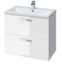 Тумба под умывальник подвесная Cersanit Melar 80 с умывальником Como 80, белый (SU-MEL-CM80+UM-NTR80/1)